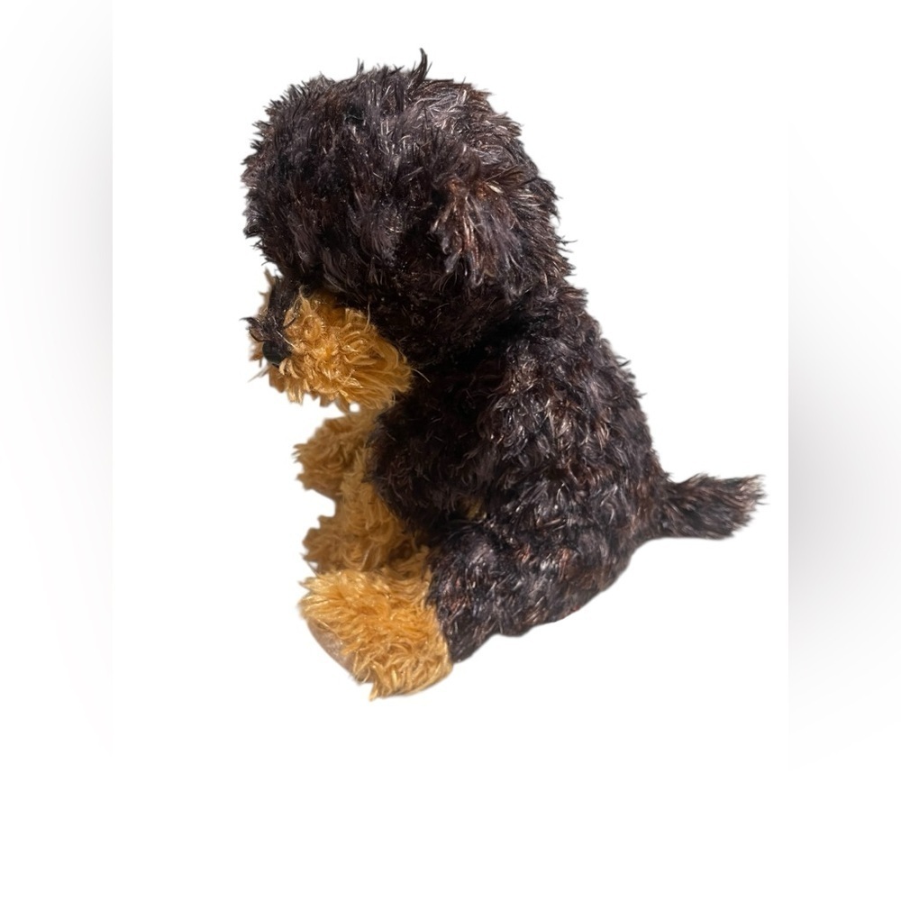 Ty Classic YAPPER Puppy Dog Black Brown Tan Fuzzy 8.5 Plush 2009 Beanie Buddy - Picture 2 of 5